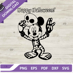 Halloween Mickey Skeleton SVG, Mickey Happy Halloween SVG, Disney Skeleton SVG