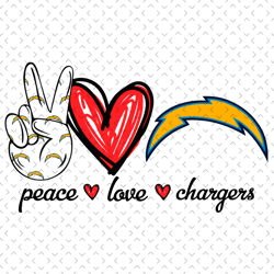 Peace Love Chargers Svg, Nfl svg, Football svg file, Football logo,Nfl fabric, Nfl football