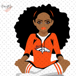 Denver Broncos Black Girl Svg, Nfl svg, Football svg file, Football logo,Nfl fabric, Nfl football