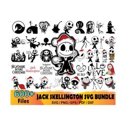 600 Nightmare Before Christmas Bundle Svg, Jack Skellington Svg