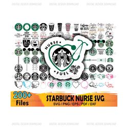 200 Starbucks Nurse Bundle Svg, Starbucks Svg, Starbucks Logo Svg