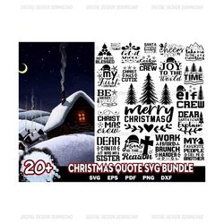 20 Christmas Quote Designs Svg Bundle, Xmas Ornaments, Christmas Svg, Merry Christmas Svg, Xmas Svg, Christmas Clipart