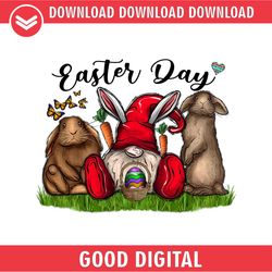 Bunny Ears Gnomes Egg Happy Easter Day PNG