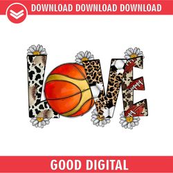 Love Easter Day Basketball Leopard Print Art PNG