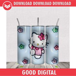 Hello Kitty 3D Puff 20oz Skinny Tumbler Wrap PNG