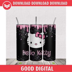 Hello Kitty Pink Glitter 20oz Tumbler Wrap PNG