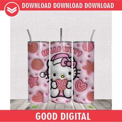 3D Kawaii Hello Kitty Christmas 20oz Tumbler Wrap PNG