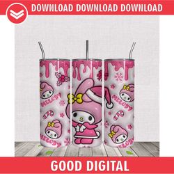 3D My Melody Kitty Christmas Coffee Tumbler Wrap PNG