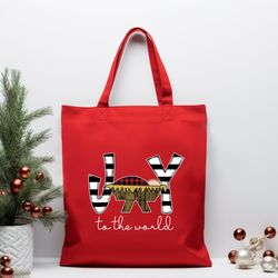 Joy To The World Christmas Tote Bag, Christian Gift, Holiday Tote Bag, Jesus Is Born, Oh Holy Night