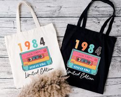 Limited Edition 1984 Bag Birthday Tote Bag, Birthday Shoulder Bag, Born In 1984, 39th Birthday Gift