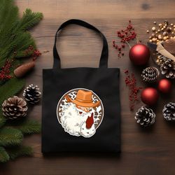 Santa Claus Christmas Tote Bag Christmas Everyday Bag, Christmas Canvas Bag, Christmas Shoulder Bag