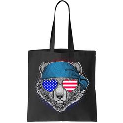 American Biker Bear Tote Bag