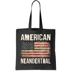American Neanderthal Distressed US Flag Tote Bag