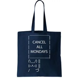 ASCII Bunny Cancel All Mondays Tote Bag