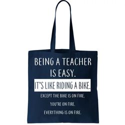 Being A Teacher Is Like Riding A Bike Tote Bag