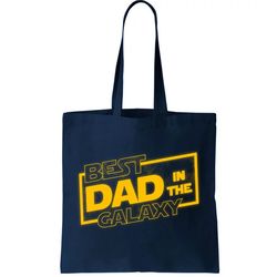 Best Dad In The Galaxy Movie Parody Logo Tote Bag