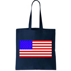 Breast Cancer Ribbons USA Flag Tote Bag