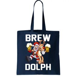 Brew Dolph Red Nose Reindeer Tote Bag