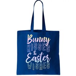Bunny Kiss And Easter Wishes Cute Tote Bag
