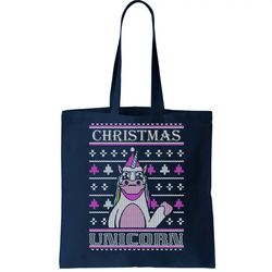 Christmas Unicorn Ugly Sweater Tote Bag