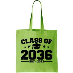 Class Of 2036 Grow With Me Kindergarten Graduation Tote Bag