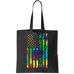 Colorful Autism Puzzle Flag Tote Bag