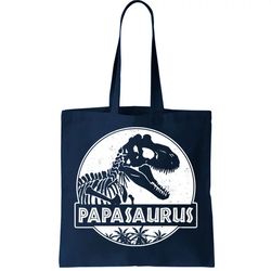 Cool Fathers Day Papasaurus Emblem Tote Bag