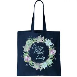 Crazy Plant Lady Floral Logo Tote Bag