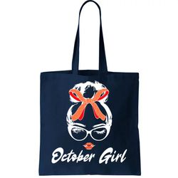 Cute October Girl Birthday Tote Bag