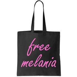 Free Melania Pink Script Logo Tote Bag