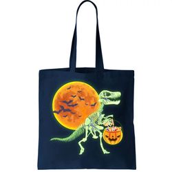 Full Moon T-Rex Dinosaur Skeleton Candy Tote Bag
