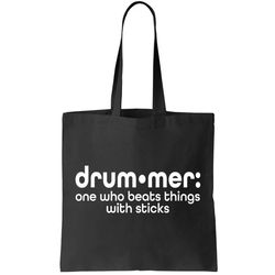 Funny Drummer Definition Beats With Sticks Tote Bag