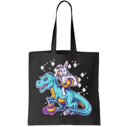 Funny Easter Bunny Riding T-Rex Tote Bag
