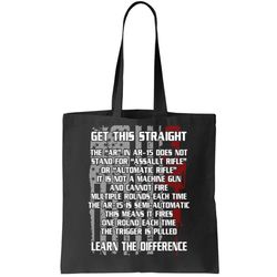 Get This Straight Learn the Difference AR-15 Tote Bag