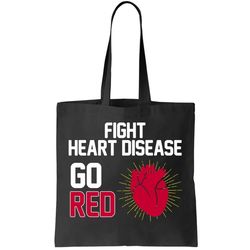 Go Red Fight Heart Health Awareness Tote Bag