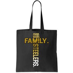God Family Steelers Tote Bag