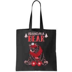Grandma Bear Christmas Santa Family Matching Pajamas Tote Bag