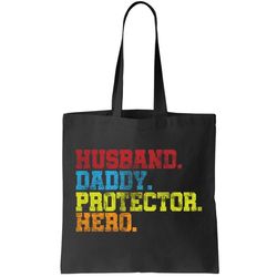 Husband Daddy Protector Hero Distressed Tote Bag