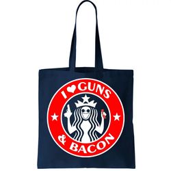 I Love Guns And Bacon Tote Bag