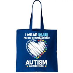 I Wear Blue For My Personalize Custom Text Autism Tote Bag