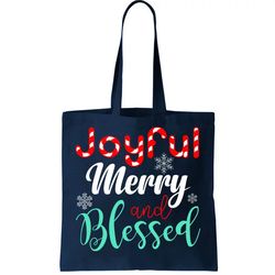 Joyful Merry And Blessed Tote Bag