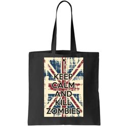 Keep Calm and Kill Zombies Vintage Tote Bag