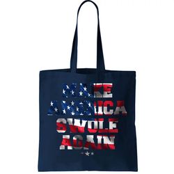 Make America Swole Again 4th of July USA Flag Tote Bag