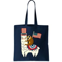 Patriot Sloth Llama Tote Bag