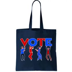 People Holding VOTE Letters  Red White Blue Version Tote Bag