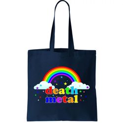Rainbow Death Metal Logo Tote Bag