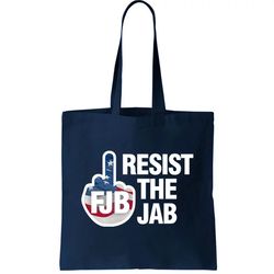 Resist The Jab Flag Logo Front And Back Tote Bag