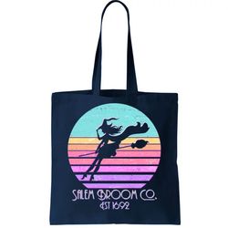 Retro Salem Broom Co. Est 1692 Halloween Tote Bag