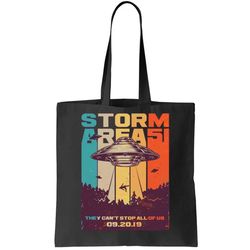 Retro Storm Area 51 UFO They Cant Stop Us All Tote Bag