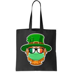 St Patricks Day Quarantine Leprechaun With Mask Tote Bag